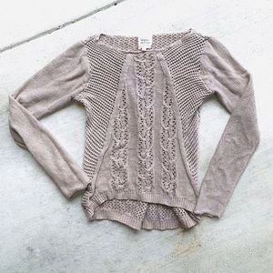 Open knit tan sweater adult large women’s